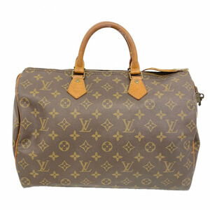LOUIS VUITTON Authentic Brown Monogram Speedy 35 Bag